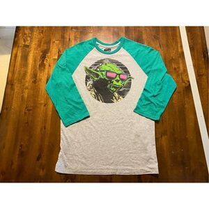 Star Wars Shirt Mens Medium Yoda Fifth Sun Multicolor Cotton Blend 1/2 Sleeve